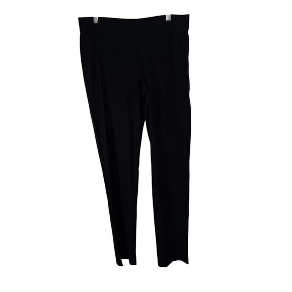 Eileen Fisher Washable Stretch Crepe Pants Pull On Black Capsole Womens Medium - Picture 2 of 6